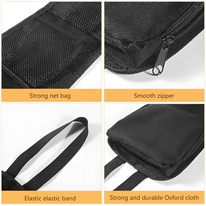 Car Seat Side Organizer, 2PCS Multi-Pocket Vehicle Front Seat Storage Hanging Bag with Mesh Net Pocket, Multifunctional Automotive Stuff Holder, Universal for SUV RV Truck (Black) - color: Black