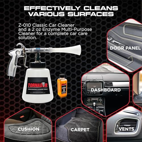 Tornador Z-010 Classic Car Cleaning Gun Includes 32oz Reservoir | Cleans & Dries Fast with Low Noise and Wear | Perfect for Interior & Exterior Detailing - size: Z-010