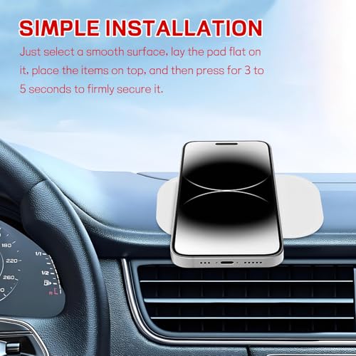 10PCS Car Dashboard Non-Slip Mat, Multifunctional Anti-Slide Sticky Pad for Auto Dashboard, Anti-Slip Dash Pad for Cell Phone, Radar Detector, Keys, Glasses, GPS, Coins (Transparent) - color: Transparent