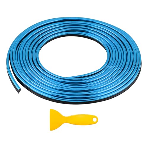 Car Interior Trim Strips, 32.8ft Styling Door Dashboard Decoration with Installing Tool, DIY Flexible Moulding Line Filler Insert Strip for Automotive Door & Dashboard Gap (Blue) - color: Blue, size: 32.8FT