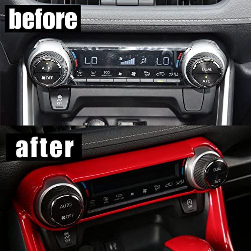 ERIDANUS Auto Accessories Fit for RAV4 2024 2023 2022 2021 2020 2019 Dashboard Ac Switch Panel Button Cover Frame Trim (Glossy Red) ABS 1 PC - color: Glossy Red