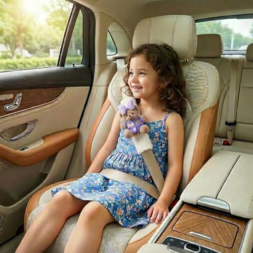 UNICOLD 2 Pack Plush Seatbelt Cover Shoulder Pad,Ultra-Soft Car Seat Belt Cushion for Adults & Kids, Relieves Neck & Shoulder Discomfort, Universal Fit for Cars, SUVs, Backpacks (White-Purple) - color: White-Purple
