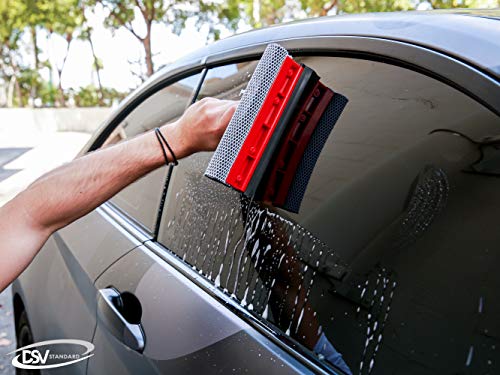 DSV Standard Window Squeegee for Window Cleaning, Window Cleaner Tool for Car Windshield, Shower Door, Boat | 2-in-1 Mini Squeegee for Home | Windshield Squeegee Kit for Car Windows - size: Handheld Squeegee