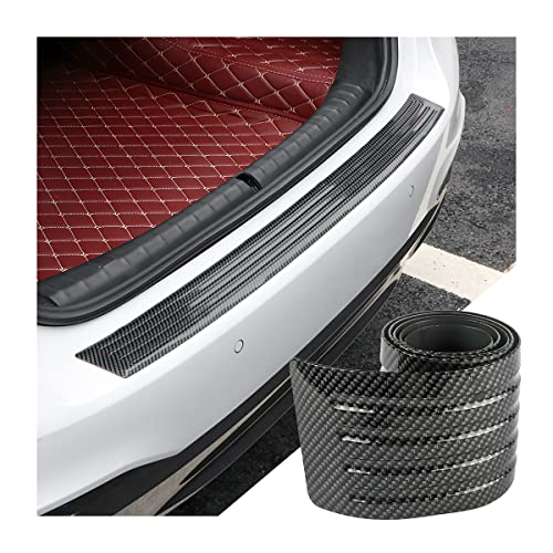 Car Rear Bumper Protector Guard, Carbon Fiber Anti-Scratch Trunk Door Sill Protection Strip, Self-Adhesive Vehicle Rear Bumper Door Entry Trim Cover, Universal for Pickup SUV Trunk (35.43") - size: 35.43"