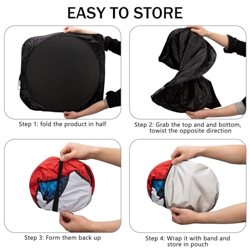 Car Windshield Sun Shade, Funny Eyes Sun Visor, Wear-Resistant Black Tape, Foldable 59‘’x27.5‘’/63''x31.5'' - color: Angry Gray Eyes, size: Small