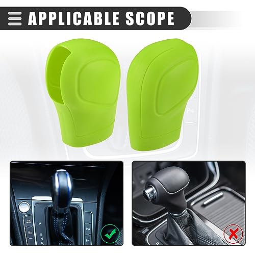 Motoforti Universal Car Gear Shift Cover Comfortable Handbrake Shifter Cover, Anti-Slip, Silicone, Green, 2 Pcs - color: Green