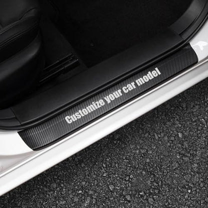 LEXLEY For Dodge Charger Challenger Durango SRT,Customize Your Car Model,Leather Door Sill Protector,Scuff Plate Cover-SLIVER - color: SILVER