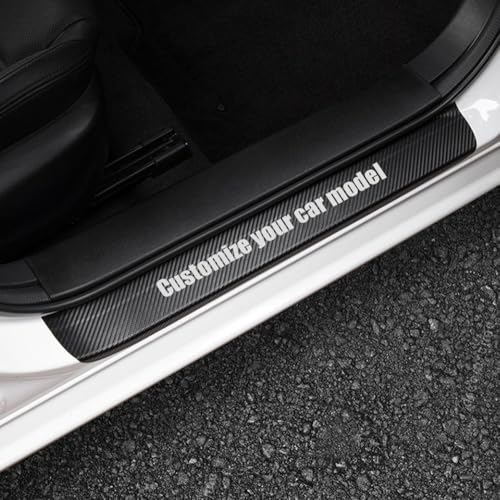 LEXLEY For Dodge Charger Challenger Durango SRT,Customize Your Car Model,Leather Door Sill Protector,Scuff Plate Cover-SLIVER - color: SILVER