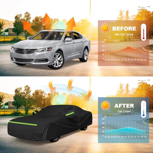 QUNSUNUS Car Cover for Chevrolet Impala 2000-2020,Waterproof Impala Car Cover with Cotton Lining, All Weather Car Covers for Chevy Impala with Straps and Zipper - color: for Chevrolet Impala 2000-2020
