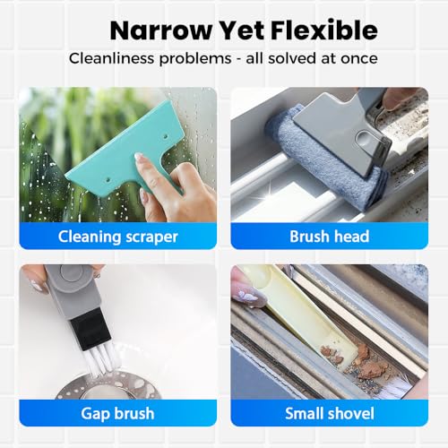 Magic Window Track Cleaner, Window Groove & Track Cleaning Brush Tools Set for Window Lides Gaps Tile Lines Shutter Car Vents (3PCS-Mix) - color: 3pcs-mix