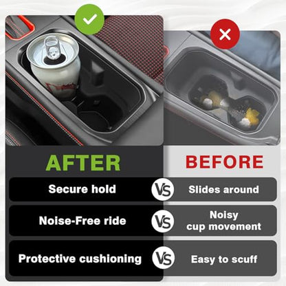 Muslogy Center Console Cup Holder Inserts Compatible with 2025 2026 Nissan Kicks Accessories Middle Console Armrest Front Drink Stopper Non-Slip Silicone Rubber Organizer Drink Cup Holder Organizer - size: ‎Cup Holder