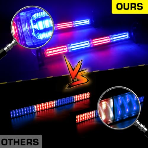 2x17.7 Emergency Flashing LED Traffic Advisor Strobe Light Bar Interior Safety Warning Lights for Construction Vehicles Snow Plow Tow Trucks(Red/Blue) - color: #05 Red/ Blue