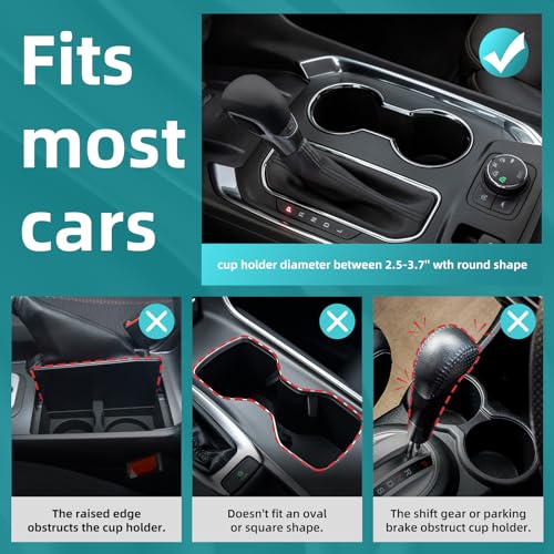 TYKOR Car Cup Holder Expander Adapter with Offset Base, Cup Holder Extender for Car Compatible with Yeti 14/24/36oz, Hydro Flasks 32/40oz, Other Large Water Bottles and Mugs in 3.2"-4.0"