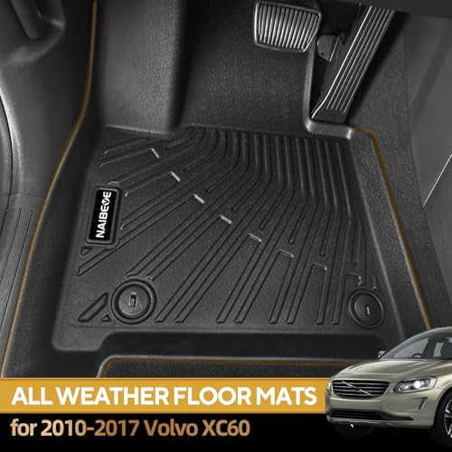 Naibeve Floor Mats for 2010-2017 Volvo XC60 - All Weather Custom Fit for Volvo XC60 Floor Mats & Cargo Mat & Backrest Mats Waterproof Interior Accessories - size: 26)XC60|2010-2017