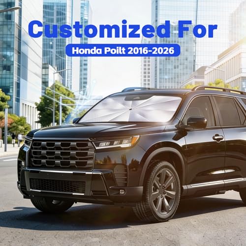 Car Windshield Sun Shade for Honda Pilot 2016-2026 –[Reflective Coated Fabric] Sunshade Umbrella for Front Window, Car Shades Sun Visor Keep Car Cool and Protects Interior, 1:1 Exact Fit - size: For Honda Pilot 2016-2026