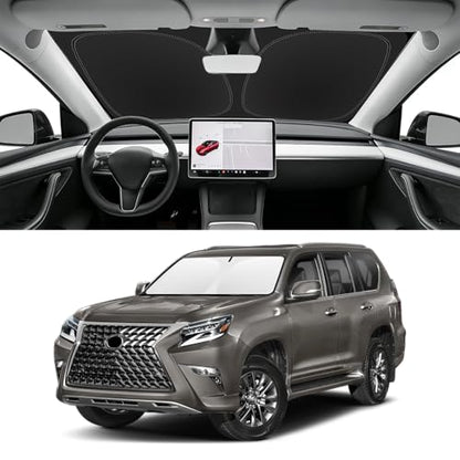 Custom Fit Windshield Sun Shade for Lexus GX 2010-2023, Blocks UV & Heat, Front Window Sunshade Accessories, Easy Fold & Store Keep Your Car Cooler - size: for 2010-2023 Lexus GX