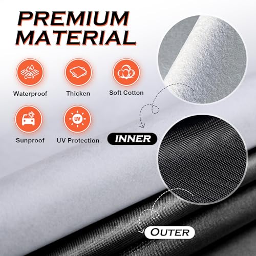 Half Car Cover Sedan, Sunroof Cover for Rain Snow with Reflective Strip, Car Winter Accessories Waterproof All Weather Protection, Fit Sedan 178-200 inch - size: Sedan(see size table)
