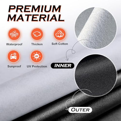 Half Car Cover Sedan, Sunroof Cover for Rain Snow with Reflective Strip, Car Winter Accessories Waterproof All Weather Protection, Fit Sedan 178-200 inch - size: Sedan(see size table)