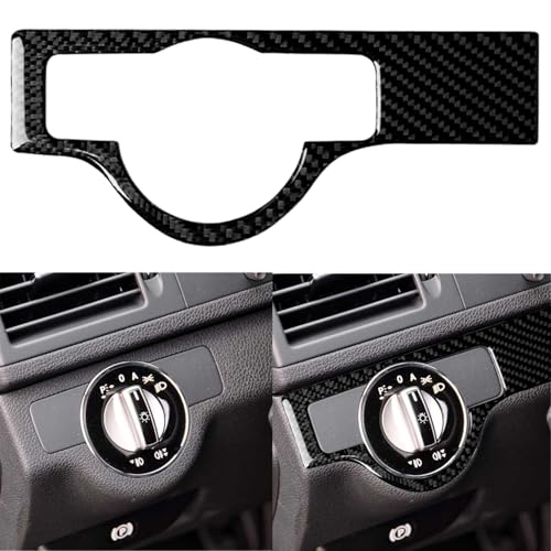 NVCNX Carbon Fiber Compatible with Mercedes-Benz C-Class W204 C250 C300 C350 C63 AMG 2008-2015 Coupe Sedan Accessories Car Dash Headlight Switch Panel Cover Interior Trim Sticker Decal 1PC - color: Dash Headlight Switch Panel Trim