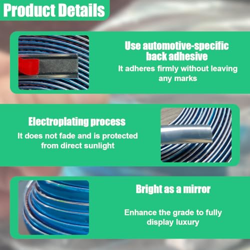 ZIMISI 26Ft Automotive Chrome Trim Strip, 1/2" Wide DIY Decoration Protect Tape, Scratch-Proof Car Body Side Chrome Trim Molding for RV Motor Truck Bumper Door Window