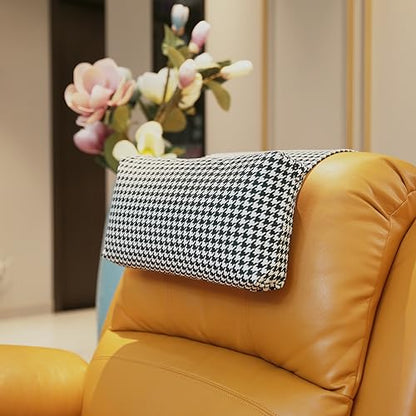 Non-Slip Head Pillow for Recliners - Neck Support Cushion with Velvet Cover for Pain Relief at Home, Office and Travel (Houndstooth) - color: Houndstooth