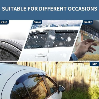 Window Visor Rain Guard Compatible with 2001-2012 Ford Escape, Fit for 2008-2011 Mazda Trubute, Fit for 2005-2011 Mercury Mariner, Tape-On Side Vent Window Deflector - size: For 2001-2012 Escape