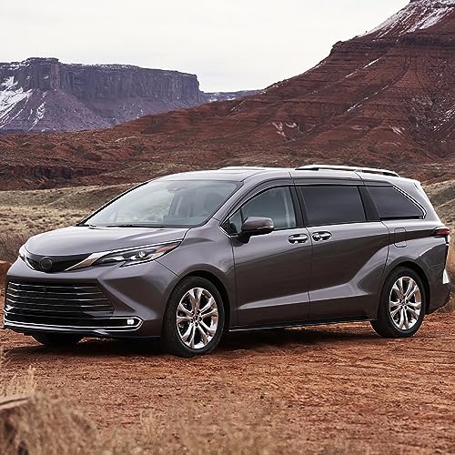 Black Rain Guards Fit for Toyota Sienna 2021 2022 2023 Tape-On Side Shatterproof Window Visor Window Deflectors, Rain Visors, 8-Piece Set - size: Fit for Toyota Sienna 2021-2023 TapeOn