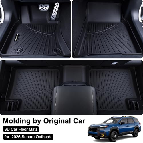 Floor Mats for Subaru Outback 2026, TPE All Weather Protection Car 1st & 2nd Row Floor Liners Heavy Duty Waterproof Mats Accessories, Black - size: For 2026 Outback floor mats