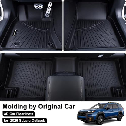 Floor Mats for Subaru Outback 2026, TPE All Weather Protection Car 1st & 2nd Row Floor Liners Heavy Duty Waterproof Mats Accessories, Black - size: For 2026 Outback floor mats