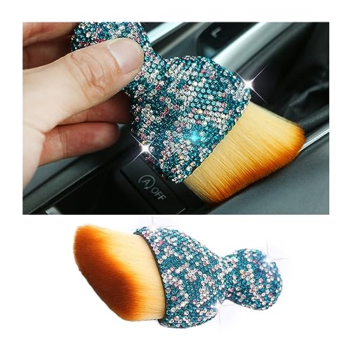 zipelo Auto Interior Dust Brush, Car Detailing Cleaning Brush with Diamond, Bling Handle Soft Bristles Dusting Tool, Scratch Free Dirt Clean Brushes for Vehicle Air Conditioner Vent (Multicolor) - color: Multicolor