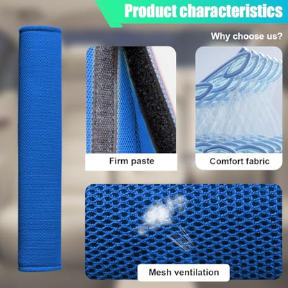 2PCS Long Car Seat Belt Cover Pads, Soft Mesh Seatbelt Shoulder Strap Protector Pad for Comfort Driving, Breathable Car Seat Belt Pad Harness Cushion Protect Your Neck and Shoulder (Blue) - color: Blue