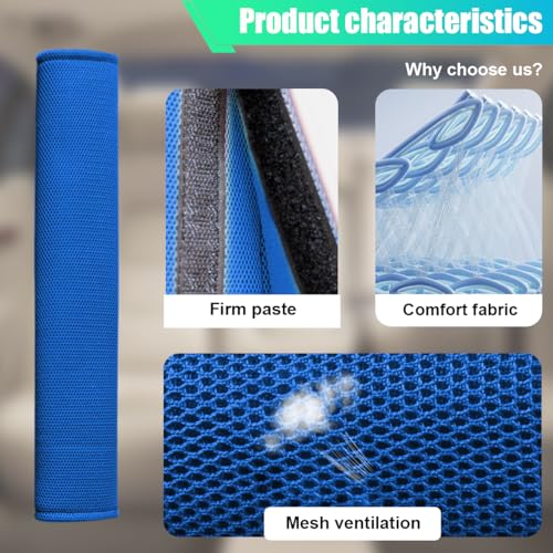 2PCS Long Car Seat Belt Cover Pads, Soft Mesh Seatbelt Shoulder Strap Protector Pad for Comfort Driving, Breathable Car Seat Belt Pad Harness Cushion Protect Your Neck and Shoulder (Blue) - color: Blue