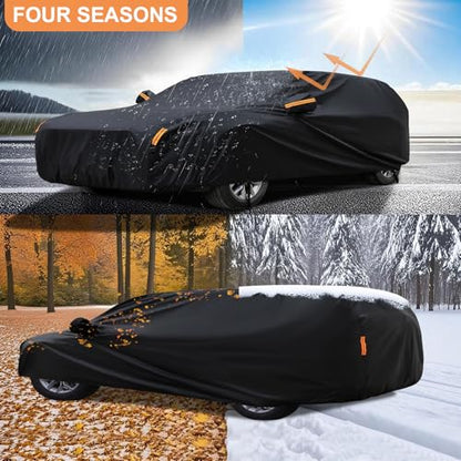 600D Waterproof Car Cover Custom Fit for Mazda MX5 Miata (1990-2025), Outdoor Car Cover Waterproof All Weather for Automobiles Sun Rain Snow Protection with Door Zipper - size: Custom Fit Mazda MX5