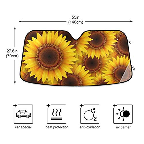 Yellow Sunflowers Car Windshield Sunshade Foldable Reflective Summer Sun Shade Blocks UV Rays - color: Flower 2