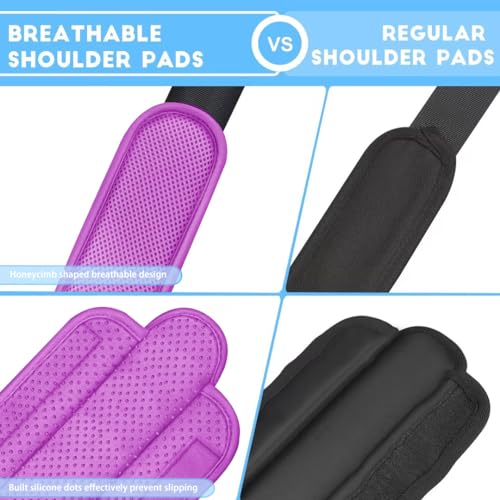 ZINZ 2-Pack Universal Shoulder Pad with Ultra Thick Cushion for Bag Luggage Bag Crossbody, Plus Long & Anti-Slip & Breathable,Purple - color: Purple
