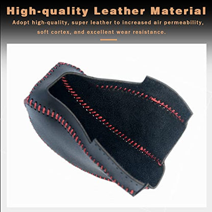 Auto Car Gear Shift Handle Knob Cover Shift Lever PU Leather Protective Interior Accessories for Subaru Crosstrek 2018-2025(Red Stitches) - color: Red Stitches