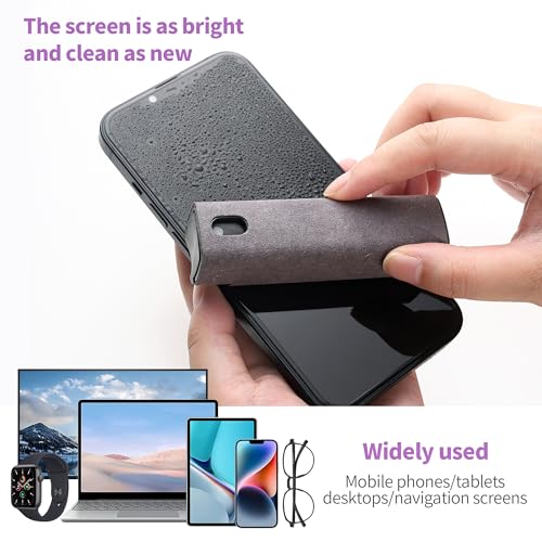 CUIUD Screen Cleaner Kit 4 Pcs, Two in One Screen Cleaner Spray and Wipe, Touchscreen Mist Cleaner Spray Bottle for Phone/Laptop/Tablet/TV/Monitor/Car Screens - color: 4 Pcs(Grey+Pink+Blue+Purple)