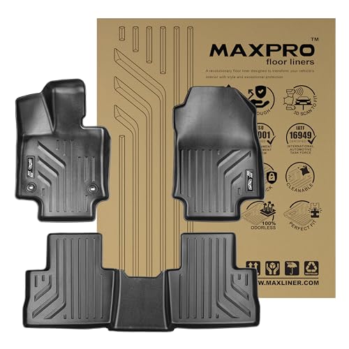 Premium MAXPRO Floor Mats for 2019-2025 Toyota Rav4 1st&2nd Row Complete Set All Weather Mat Waterproof TPE Floor Liners Custom Fit Automotive Floor Mats Toyota Rav4 Accessories Car Mats Full Set SUV - size: 2019-2025 Toyota RAV4 1st&2nd Row (Not for Hybr