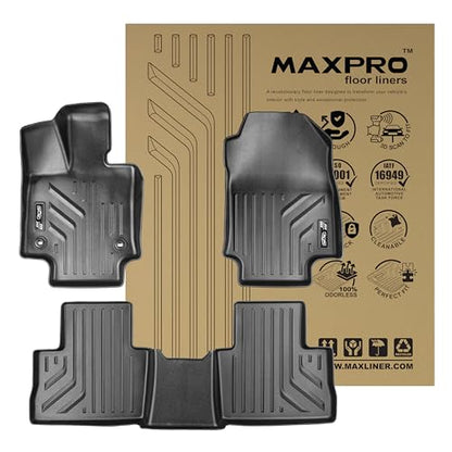 Premium MAXPRO Floor Mats for 2019-2025 Toyota Rav4 1st&2nd Row Complete Set All Weather Mat Waterproof TPE Floor Liners Custom Fit Automotive Floor Mats Toyota Rav4 Accessories Car Mats Full Set SUV - size: 2019-2025 Toyota RAV4 1st&2nd Row (Not for Hybr