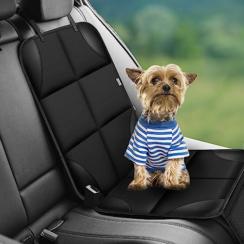 Meolsaek Car Seat Protector for Child Car Seat, Durable 600D Fabric Waterproof Car Seat Cover with Thick Pad Non-Slip Backing，No Imprints (Black 2pcs) - color: Black 2pcs