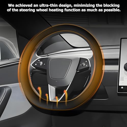 Microfiber Leather Universal 14.5-15 inch Steering Wheel Cover,Easy to Install Non-Slip Breathable Steering Wheel Protector Black - color: Black