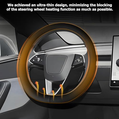 Microfiber Leather Universal 14.5-15 inch Steering Wheel Cover,Easy to Install Non-Slip Breathable Steering Wheel Protector Black - color: Black