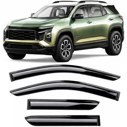 2025 2026 Tape-On Rain Guards for Chevrolet Chevy Equinox Side Window Visor Deflectors Extra Thick Shade LT RS ACTIV EV - size: For Chevy Equinox 2025-2026