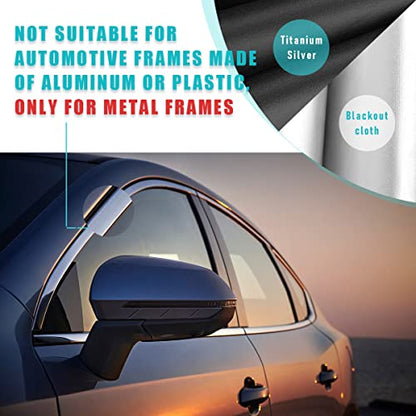 Ziciner Car Window Sun Shade（Only for Metal Frame）, 2 Pcs Auto Side Front Magnetic Windshield Curtains, Sun Heat Blocker and UV Rays Protector, Universal Window Covers for Car (Silver-Front Window) - color: Silver-Front Window