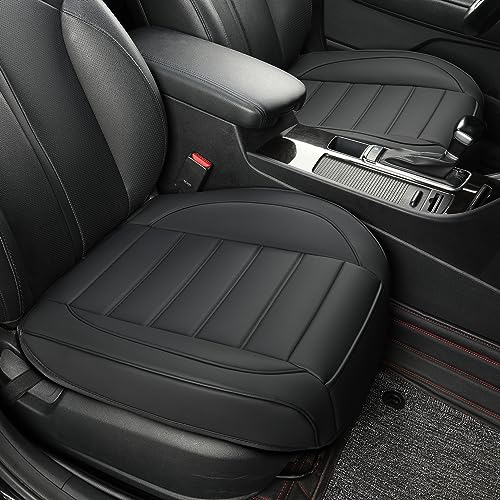 2 Pack Leather Front Car Seat Covers,Bottom Seat Covers for Cars,Driver Car Seat Cover,Luxury Seat Protectors,Waterproof,Full Wrap,for Most Vehicles,Sedan,Truck,SUV(Black) - color: Parallel Black, size: 2 PCS
