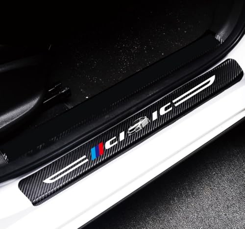 4Pcs Car Door Sill Protector Fit for Civic Reflective 4D Carbon Fiber Leather Sticker Door Entry Guard Stickers Decoration Scuff Plate Stickers (for CI White) - color: For CI White