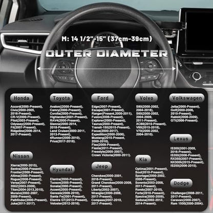 SEG Direct Steering Wheel Cover 14.5-15 inch (37-39 cm) Medium Size, Microfiber Leather, Non-Slip Comfortable Grip, Fits Cars Trucks SUVs, Chocolate Brown - color: Chocolate Brown, size: Standard size[14 1/2''-15'']