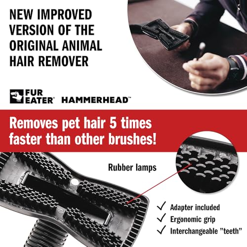 Vacuum Cleaner Brush Attachment for Removing Pet Hair (2.0 Improved Version) Cats & Dogs Lint Remover for Furniture, Carpets, Car Detailing, Universal Fit with Adapter 1 1/4 and 1 3/8 inches - color: Newer Model