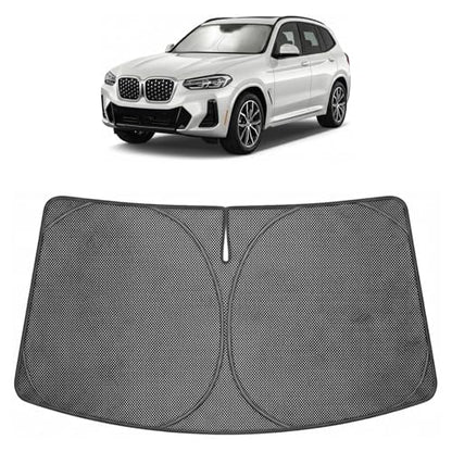 Proadsy Windshield Sun Shade Custom Fit BMW X3 2025-2026 Ice Crystal Black Front Window Sunshade UV and Heat Blocker Foldable Visor Keeps Car Cooler for Summer Parking and Daily Use - size: Bmw X3 2025-2026