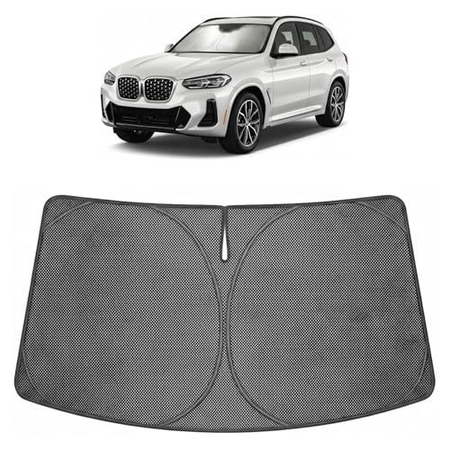 Proadsy Windshield Sun Shade Custom Fit BMW X3 2025-2026 Ice Crystal Black Front Window Sunshade UV and Heat Blocker Foldable Visor Keeps Car Cooler for Summer Parking and Daily Use - size: Bmw X3 2025-2026